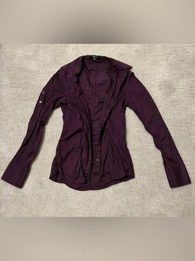 Express Women's Purple Button-Down Shirt size XS